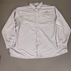 Realtree‎ Fishing Shirt Men's 2XL Dusk Gray Long Sleeve Button Down Utility **